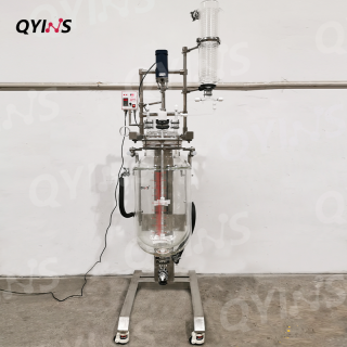 升降雙層玻璃反應(yīng)釜換熱器進料-100L、150L、200L