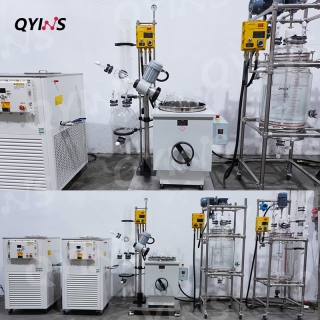 生物多肽合成定制一條線(xiàn)   防爆50L雙層玻璃反應(yīng)釜-旋蒸-固相釜