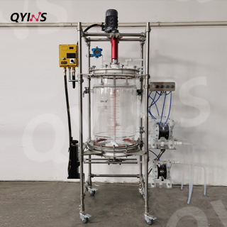 半自動(dòng)進(jìn)出料玻璃固相合成釜100L 實(shí)驗(yàn)室反應(yīng)釜